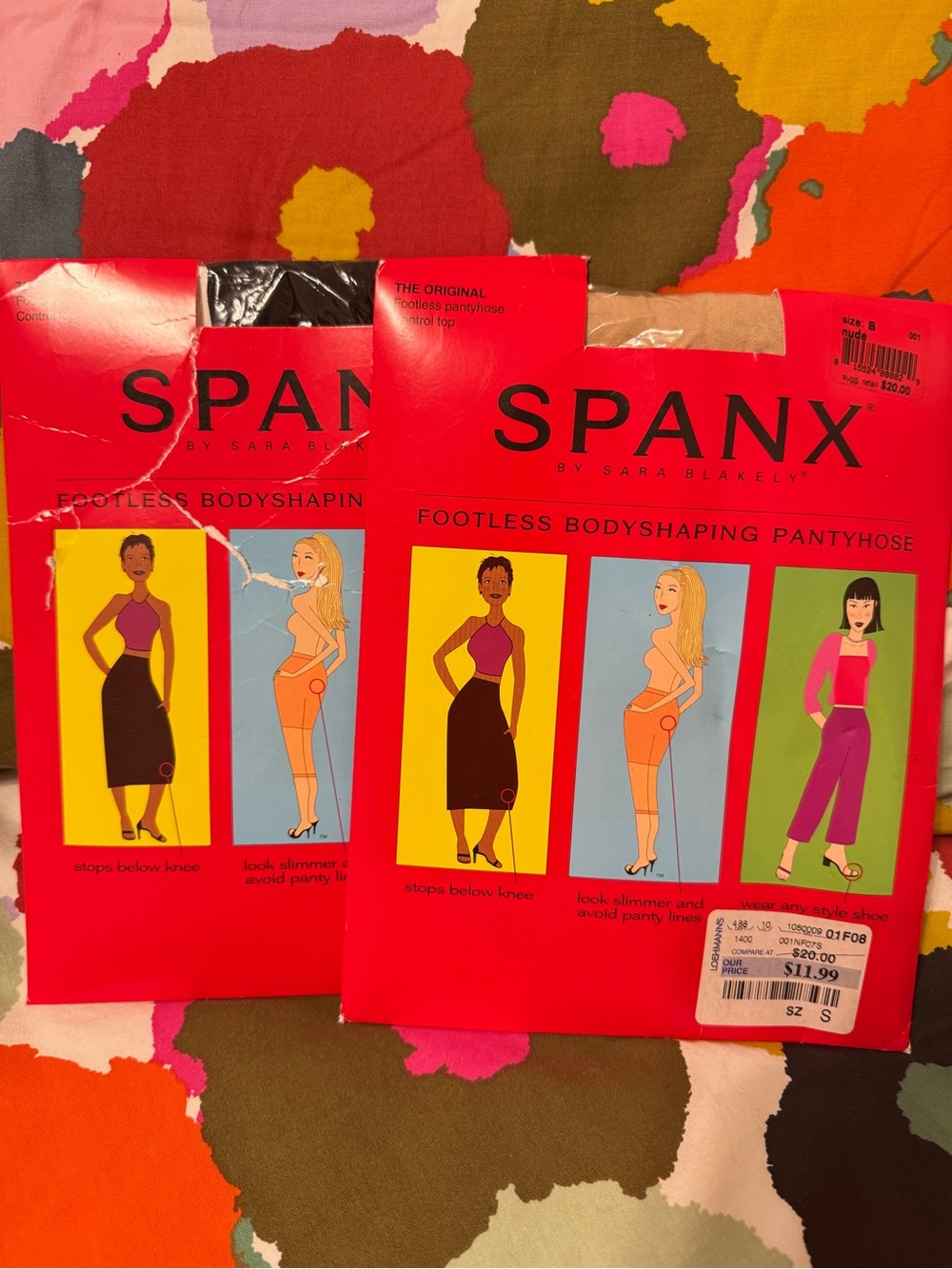 Spanx the Original Footless Bodyshaping Control Top Pantyhose lot Nude & Black